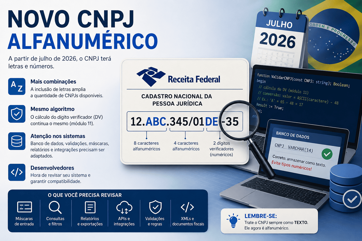 Validar CNPJ alfanumérico com Lazarus ou Delphi